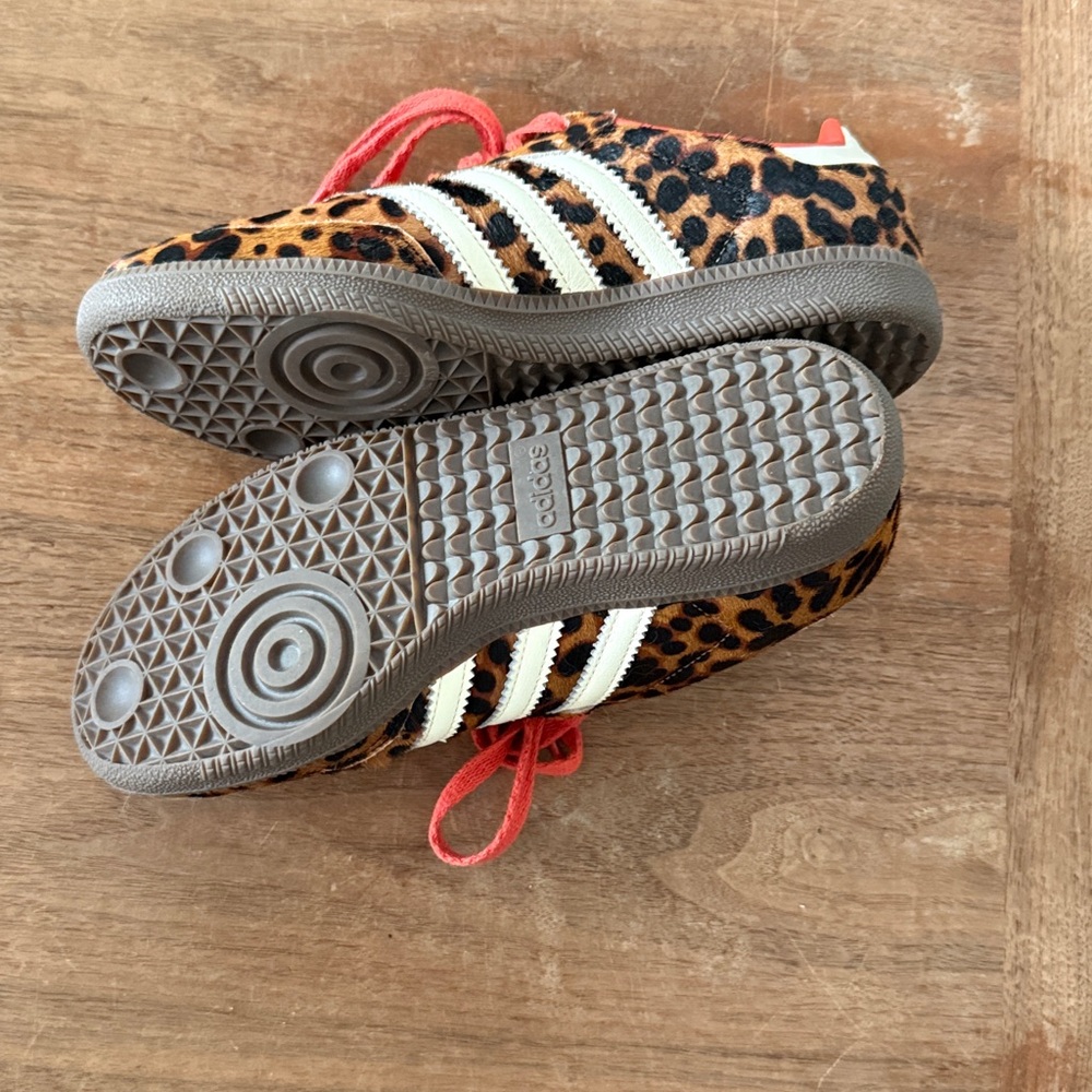 adidas Leopard Print Samba Sneakers with Red Laces - Picture 7 of 7